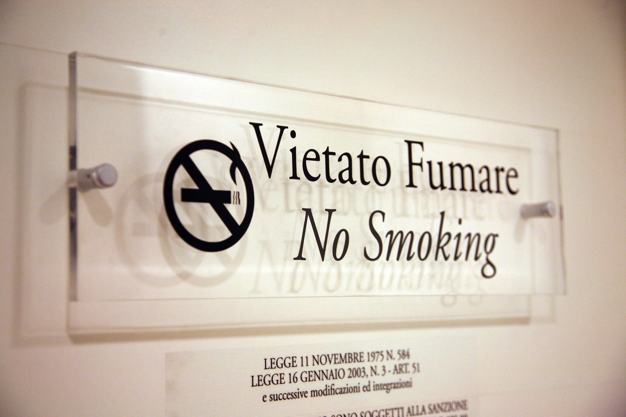 Segnaletica interna in plexiglass vietato fumare