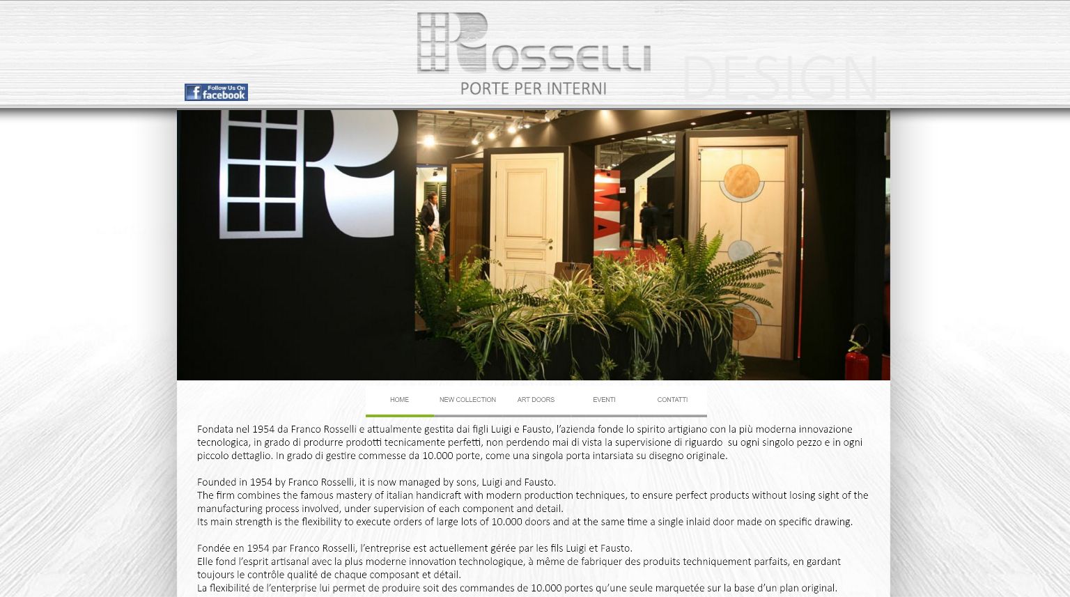 Pagina sito web Rosselli - Porte per interni